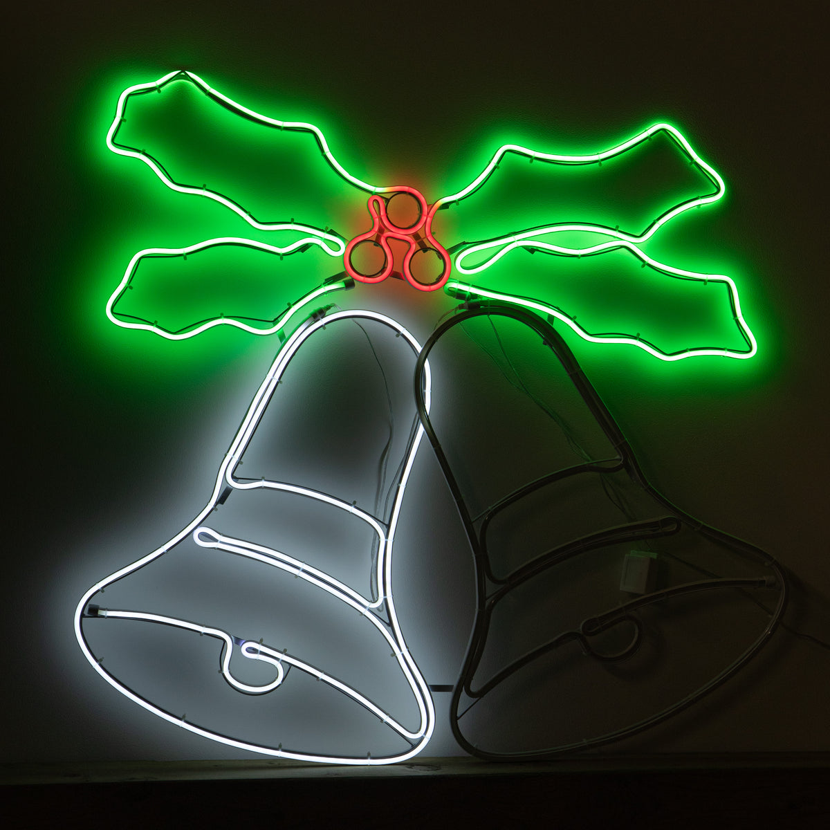 74cm x 78cm Light Up Christmas Bells Neon Decoration with LEDs