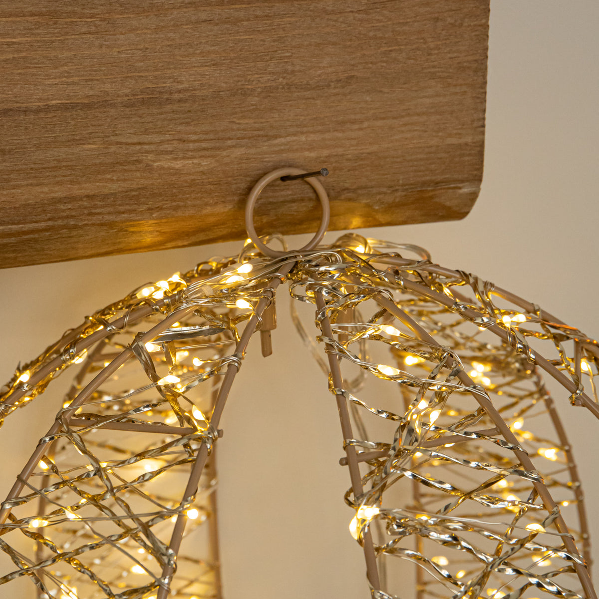 30cm Gold MicroBrights Christmas Light up Ball with 240 Warm White LEDs