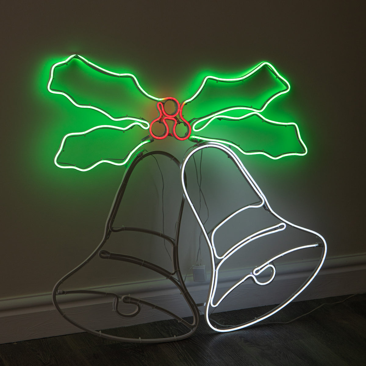 74cm x 78cm Light Up Christmas Bells Neon Decoration with LEDs