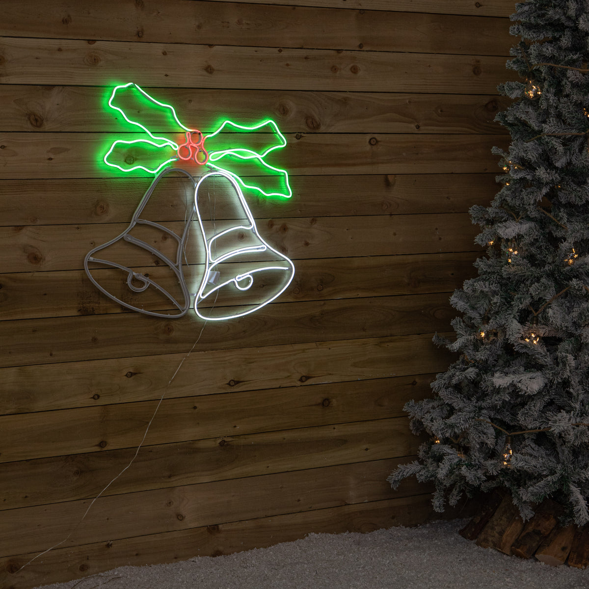 74cm x 78cm Light Up Christmas Bells Neon Decoration with LEDs
