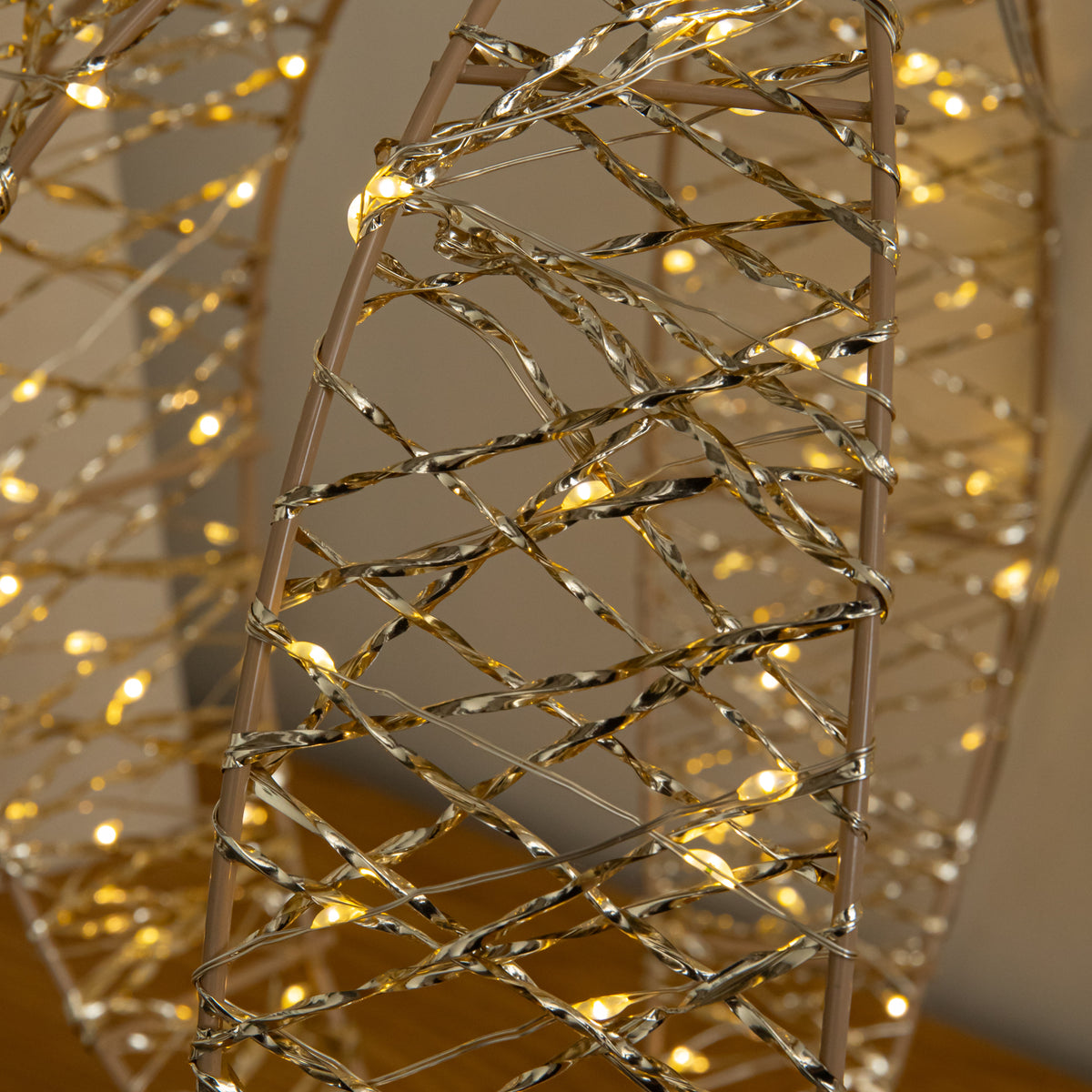 30cm Gold MicroBrights Christmas Light up Ball with 240 Warm White LEDs