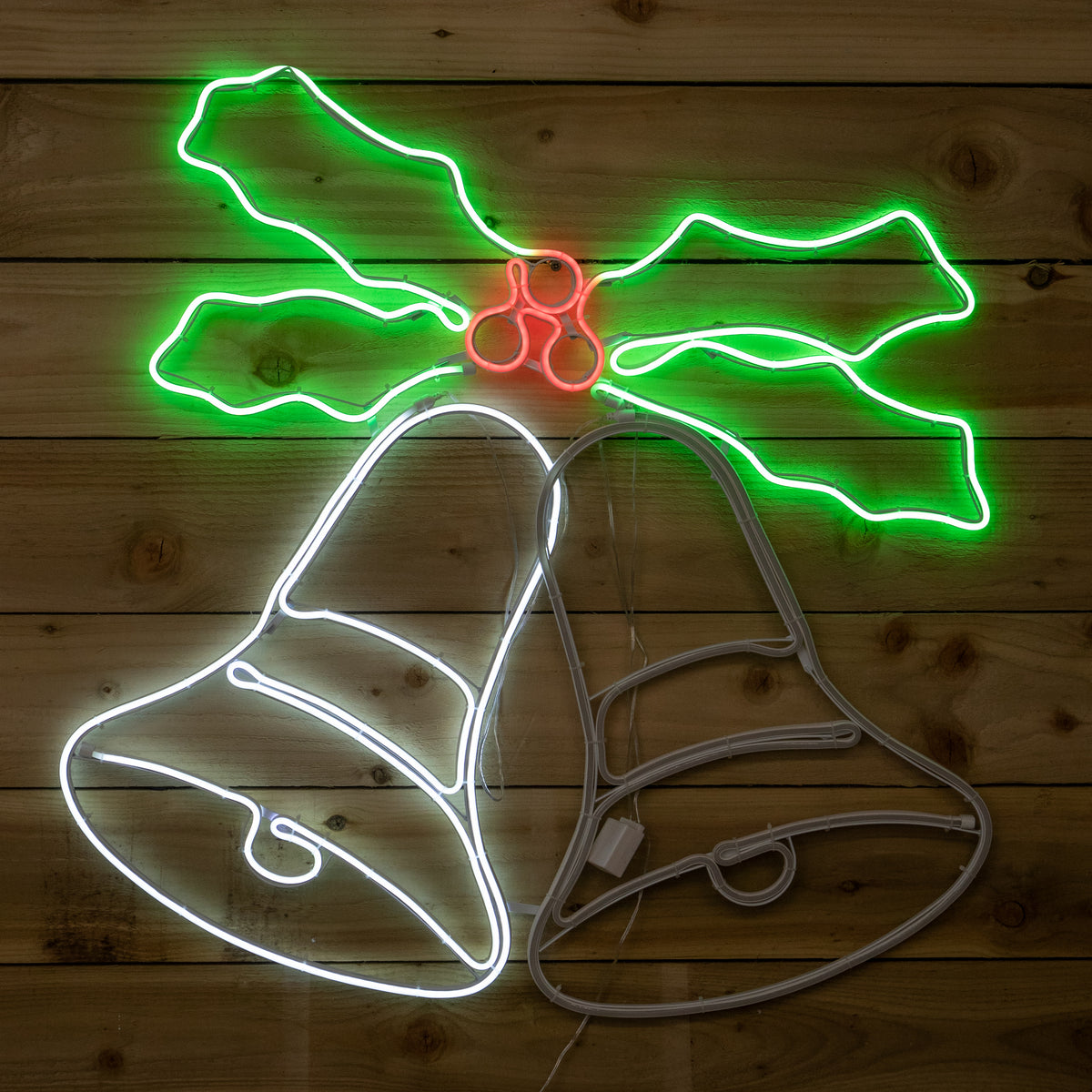 74cm x 78cm Light Up Christmas Bells Neon Decoration with LEDs