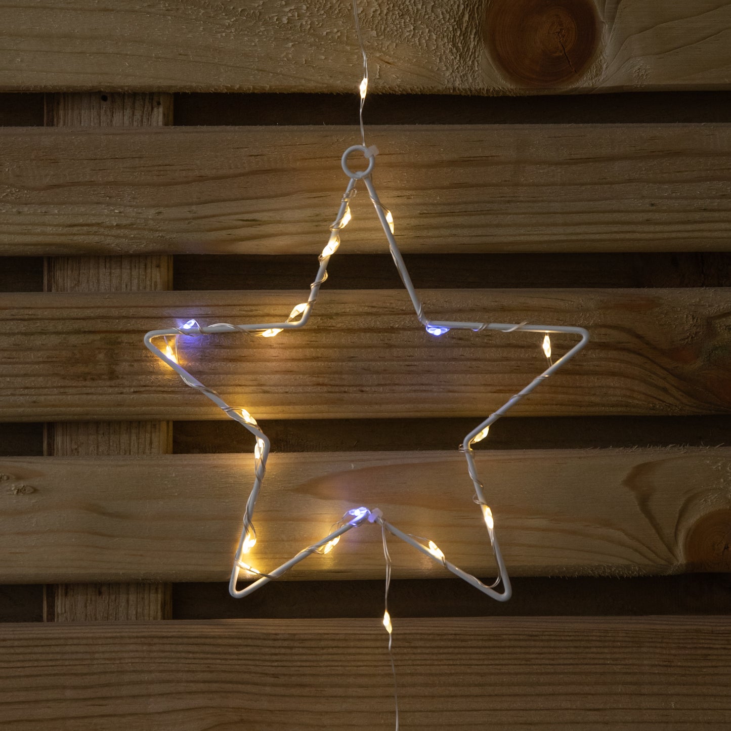 1.3m x 1.2m Light up Twinkling Star Christmas Curtain Light with White Mix LEDs