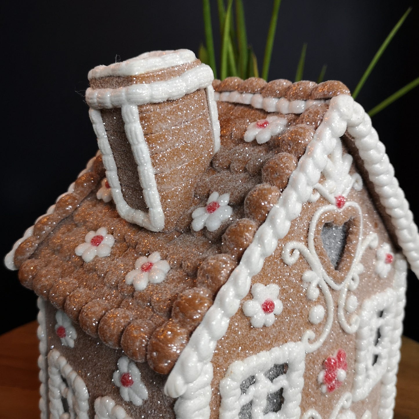 24cm Battery Operated LED Edelweiss Chalet Christmas Gingerbread House Decoration