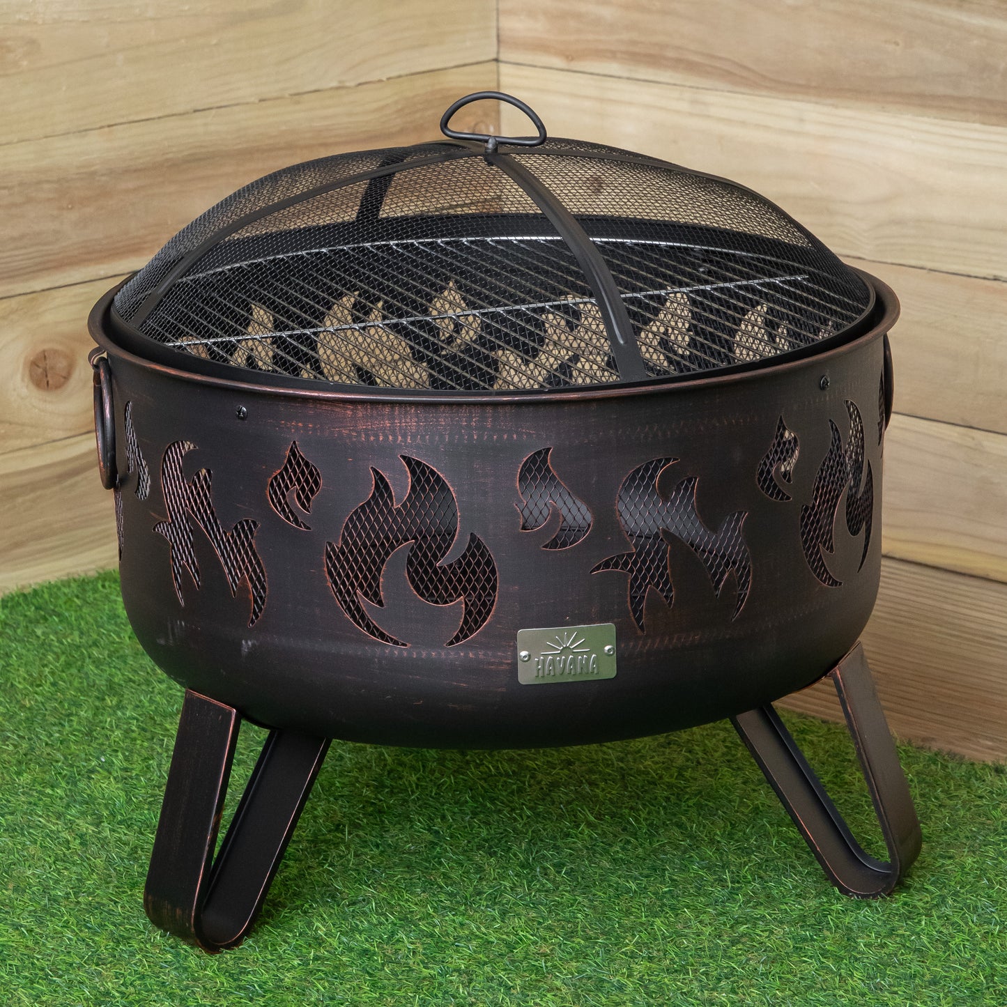 60cm Black Steel Fuego Deepbowl Outdoor Firepit