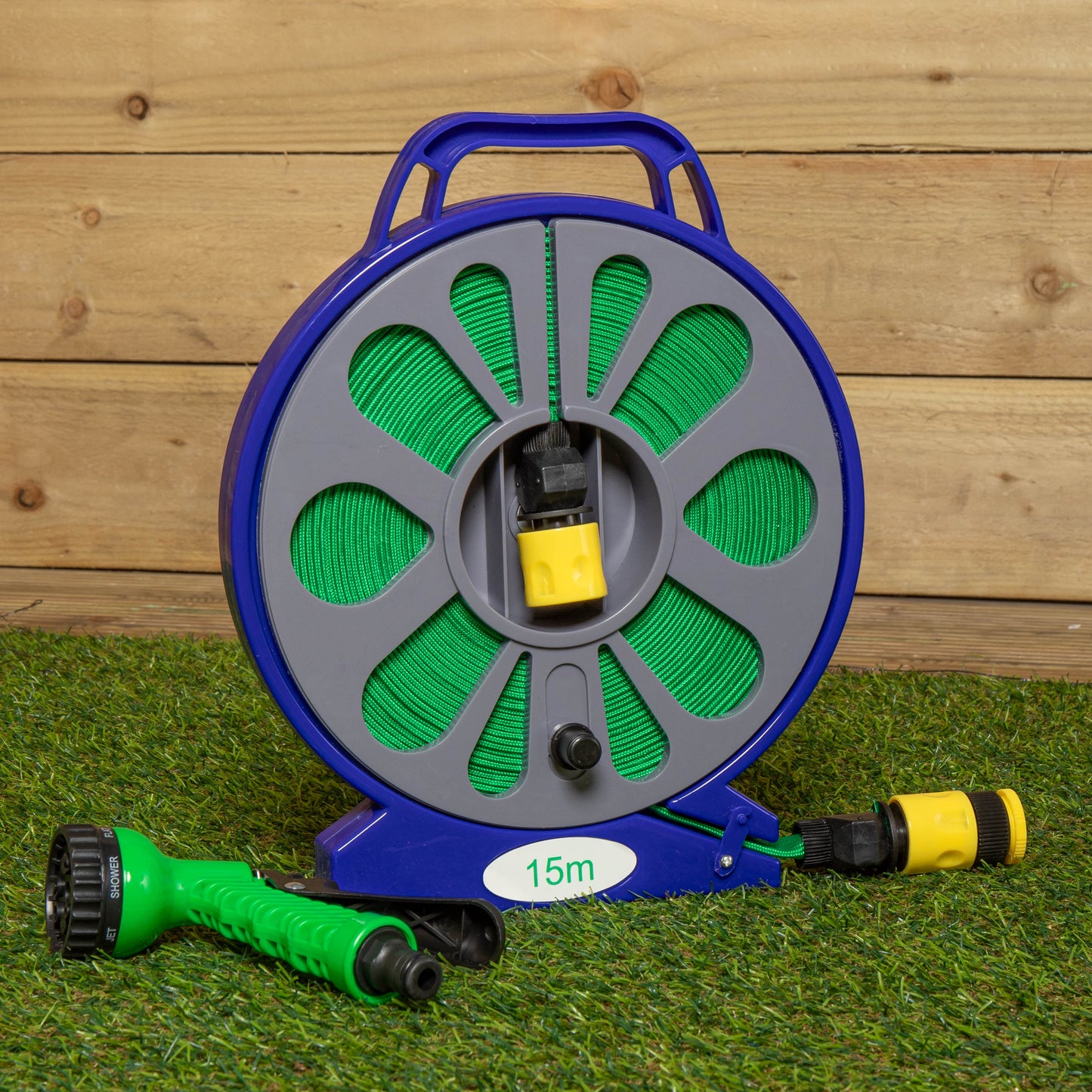 50ft (15m) Flat Garden Hose with Spray Nozzle