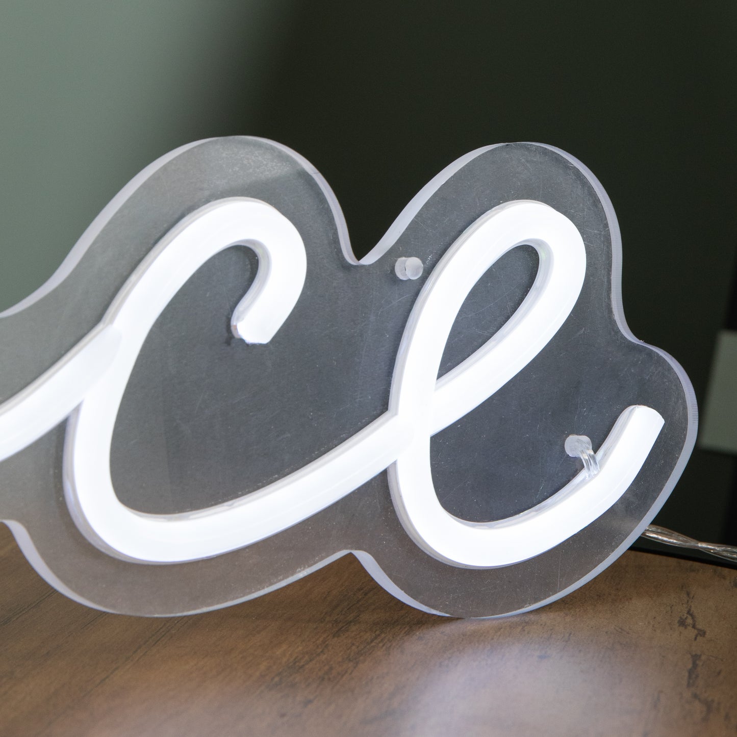 40cm Light up Neon Effect Peace Decorative Sign with 145 White LEDs