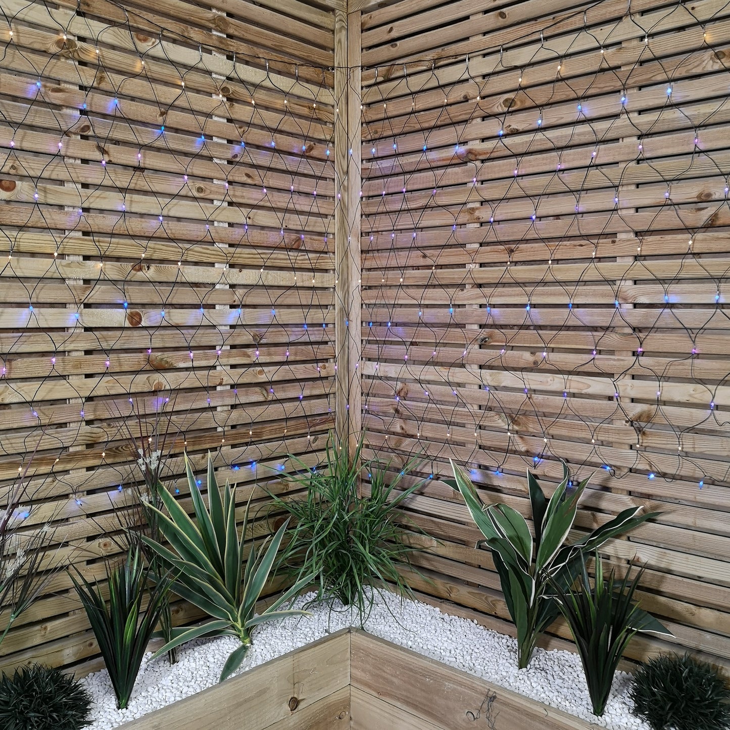 3.5m Multi Function Rainbow LED Net Lights Christmas Decorations with Timer