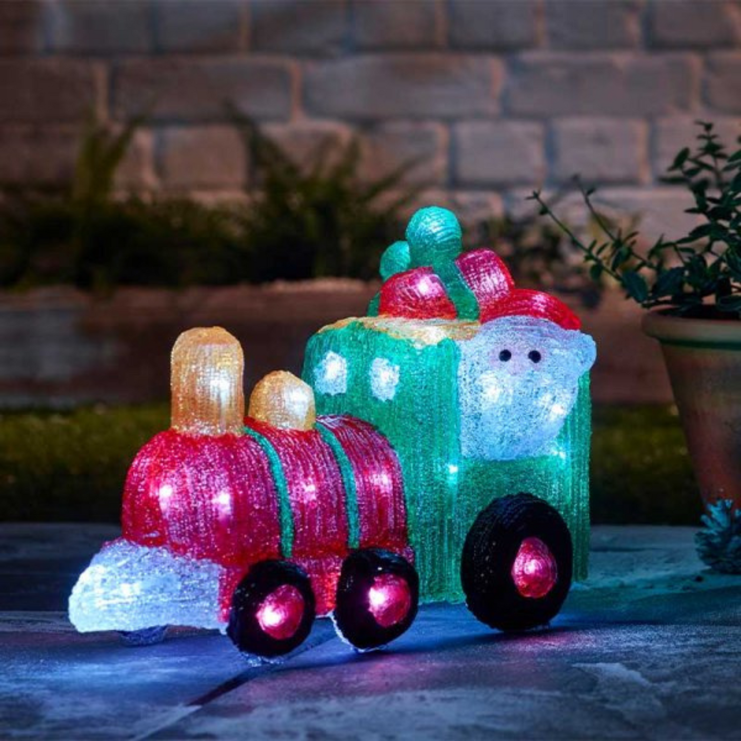24cm Battery Operated Light up All Aboard Christmas Train with LEDs