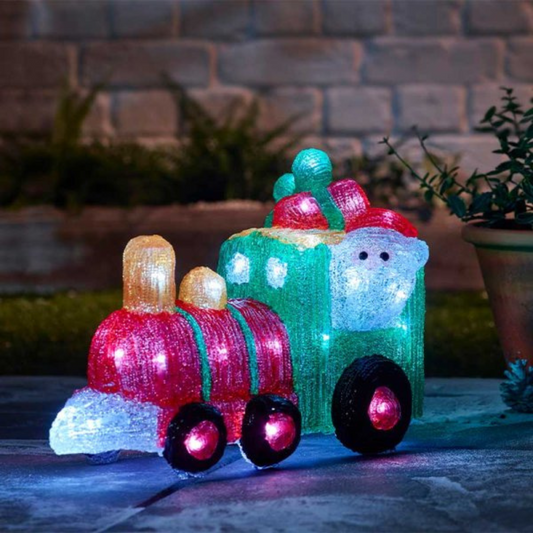24cm Battery Operated Light up All Aboard Christmas Train with LEDs