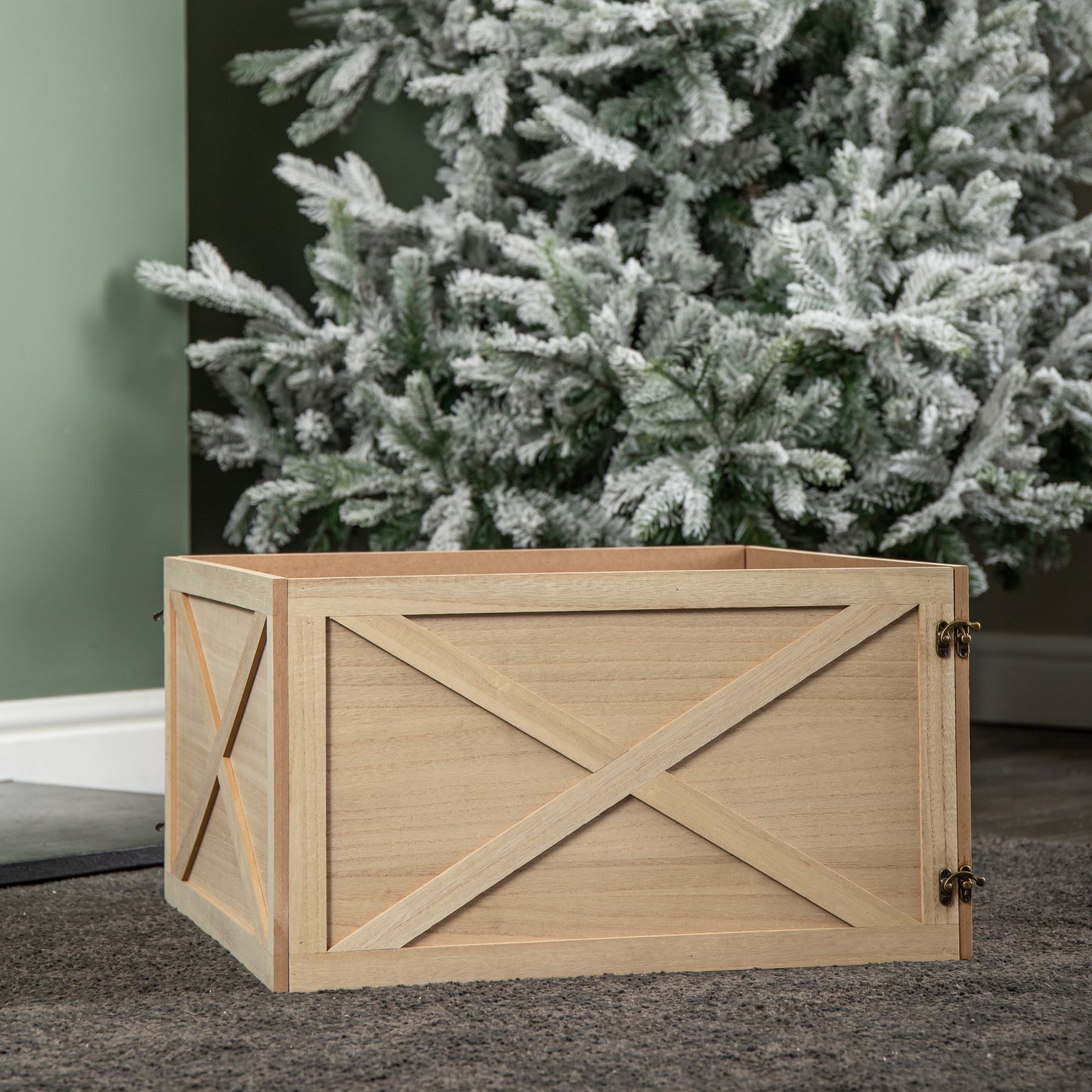 50 x 50cm Square Wooden Foldable Christmas Tree Base