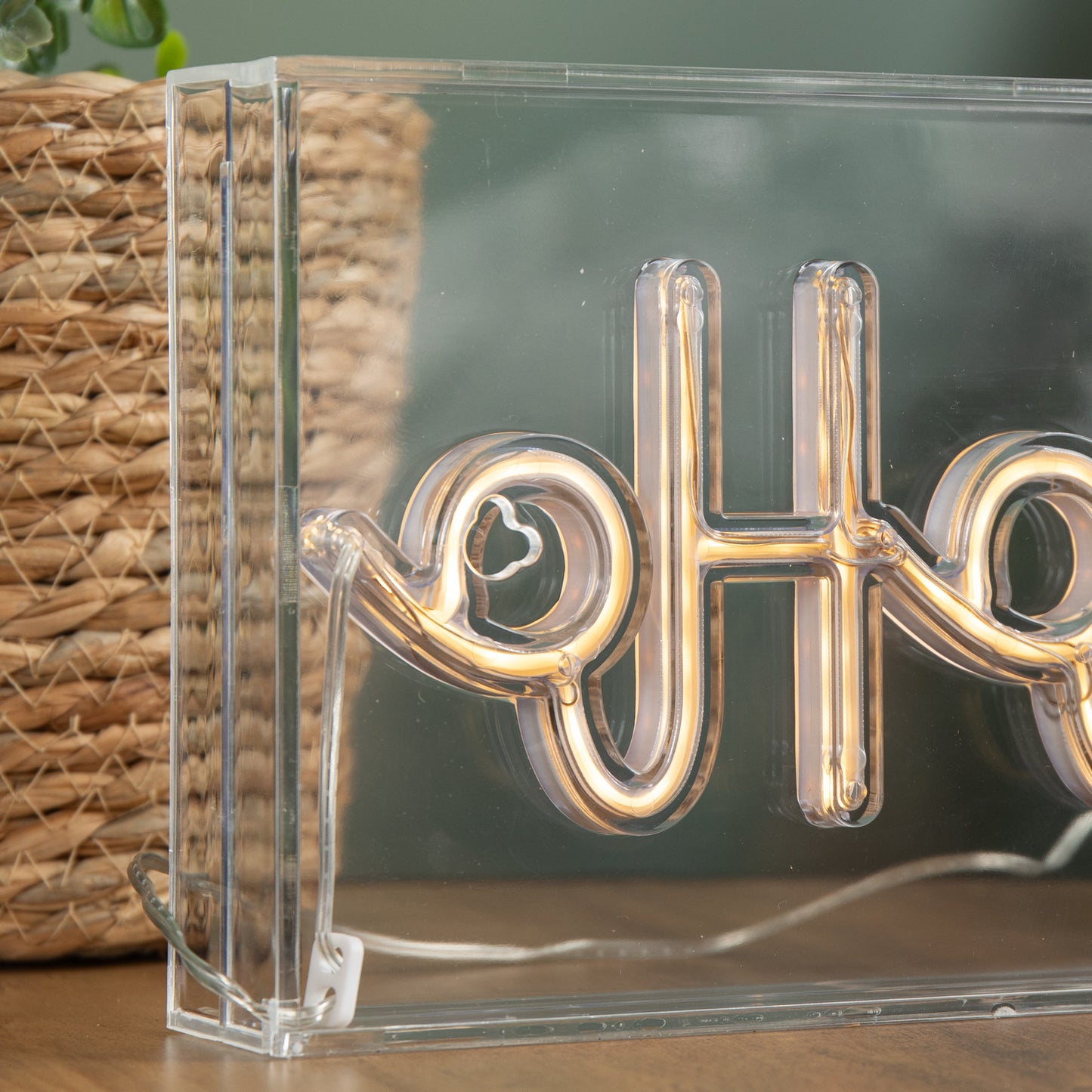 15cm x 30cm Light up Christmas Ho Ho Ho Neon Flex Sign with Warm White LEDs