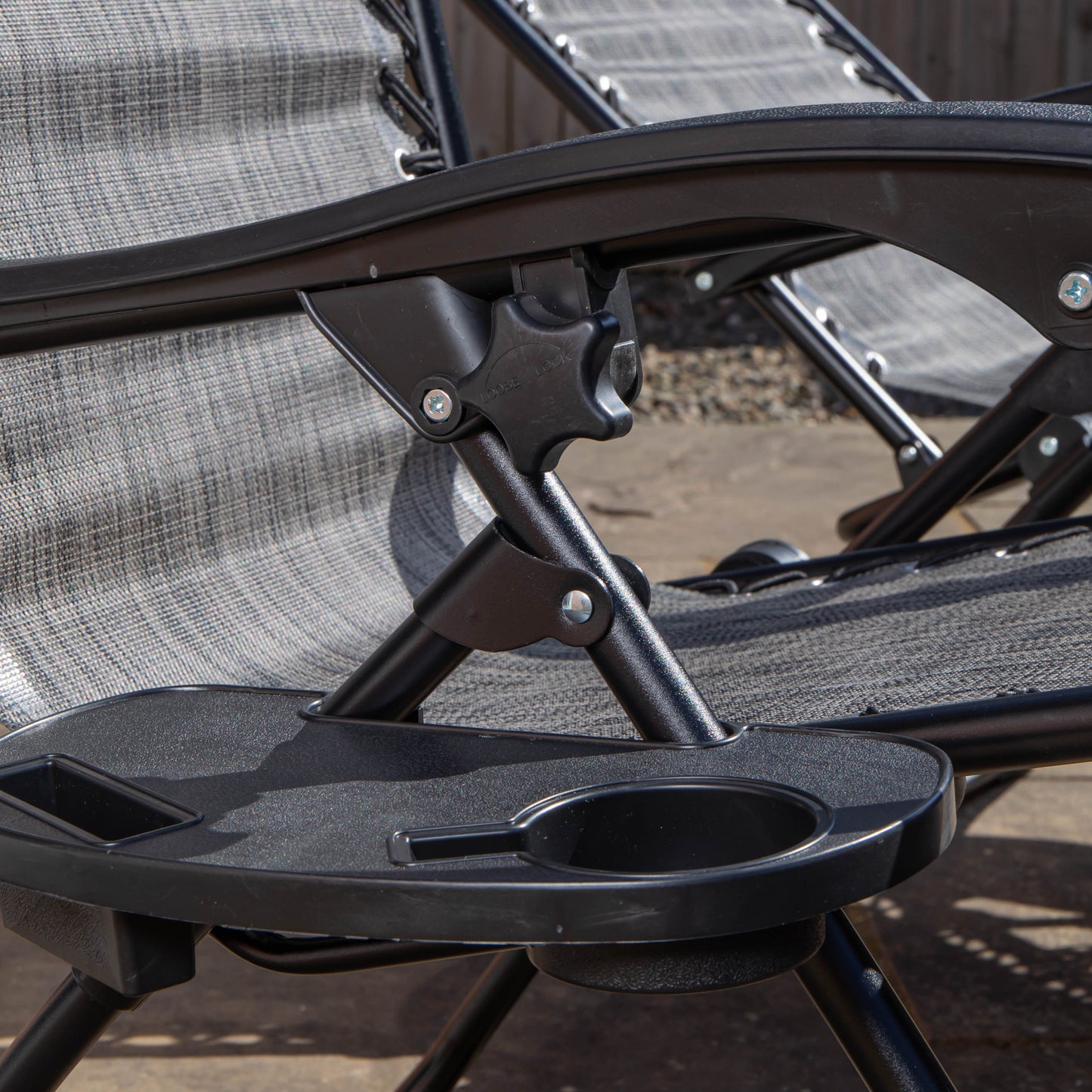 Factory Seconds: Pack of 2 Multi Position Garden Gravity Relaxer Chair Sun Loungers with Sun Canopy in Grey