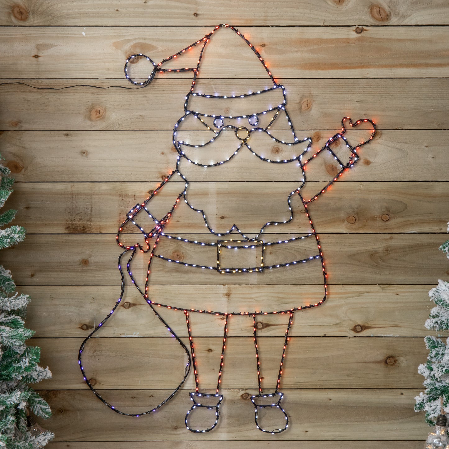 1.18m x 88cm Light up FlexiBright Santa Decoration with 469 Twinkling Multi-Coloured LEDs