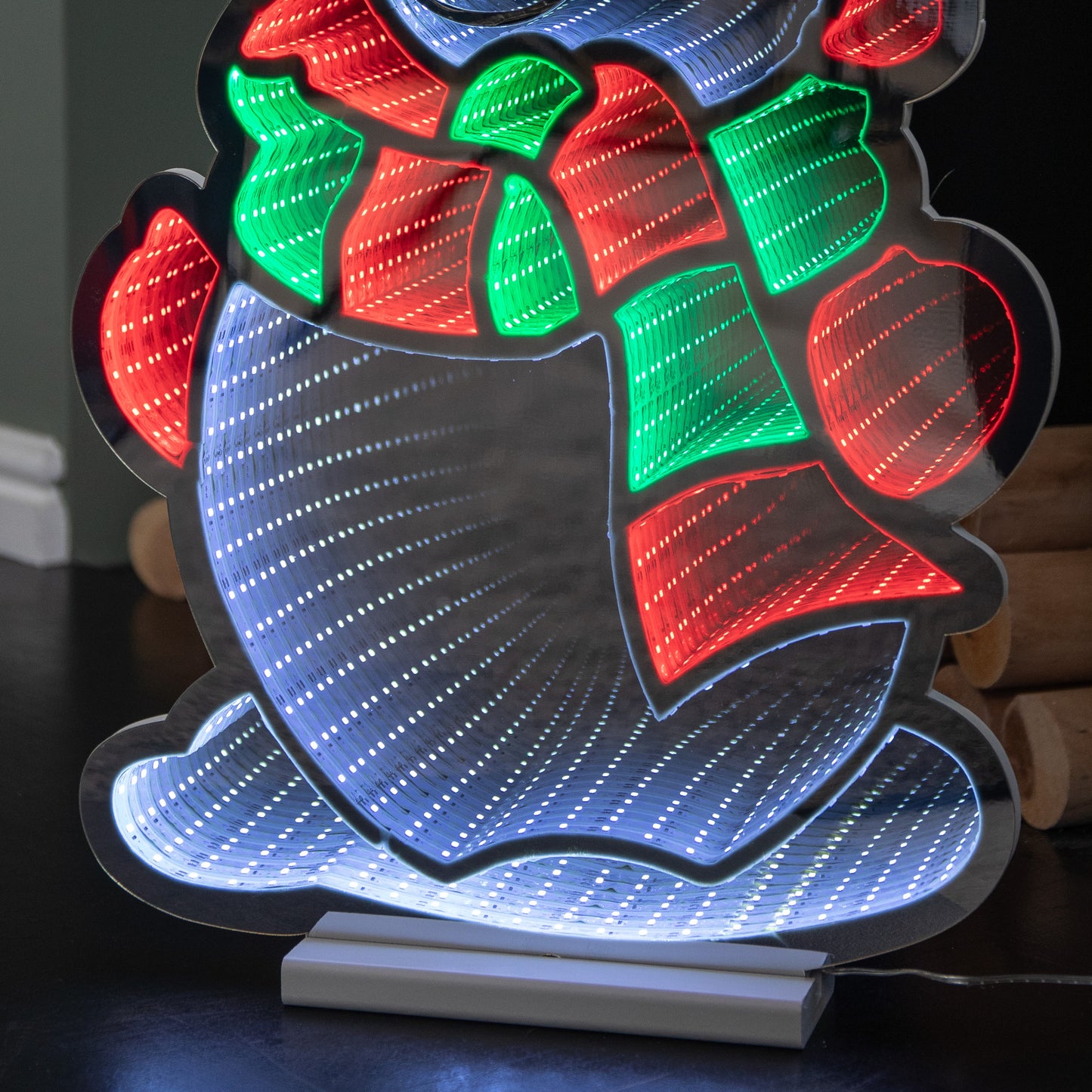 60cm Light up Snowman Infinity Christmas Decoration with Red, White and Green LEDs