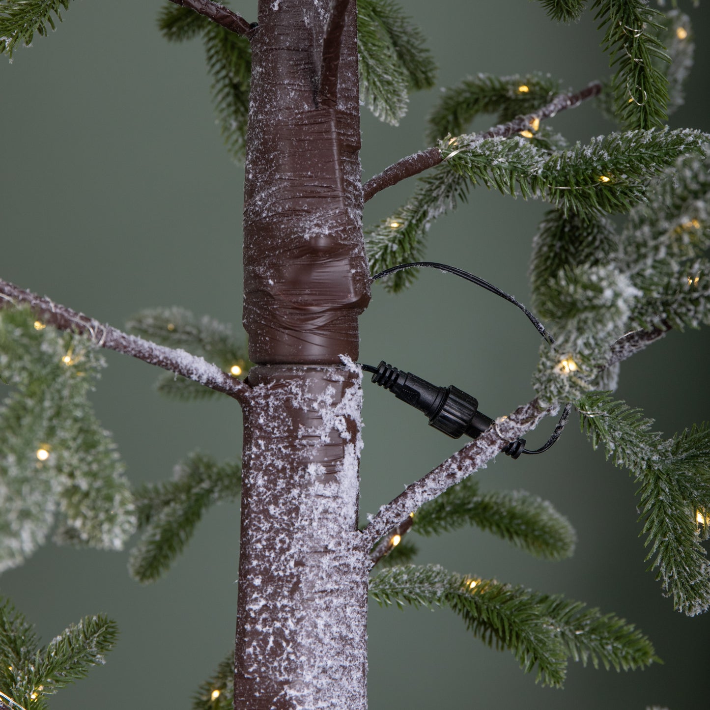8ft (2.40m) Tall Light up Christmas Snow Tree with 412 Warm White LEDs