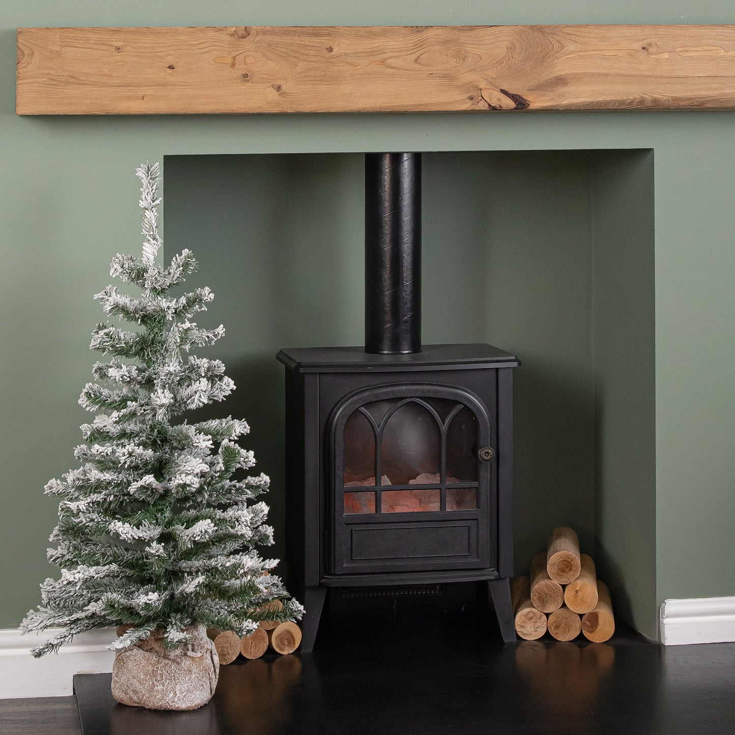 3ft (90cm) Mini Imperial Snowy Christmas Tree in Jute Bag