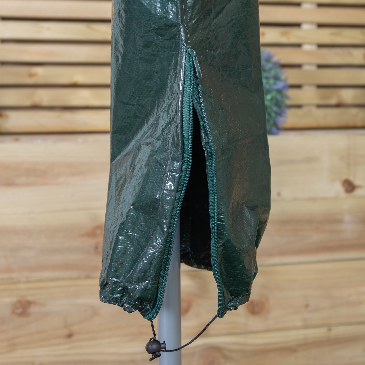 1.5m Waterproof Protective Garden Parasol Cover with Tie Down Cord & Zip