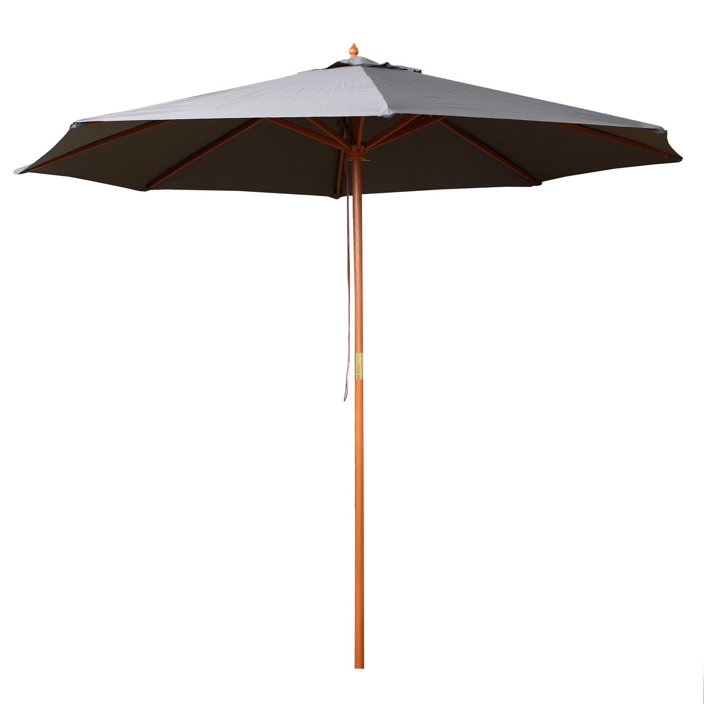 Samuel Alexander 2.7m Outdoor Wooden Garden Parasol Sun Shade with Carry Bag in Grey