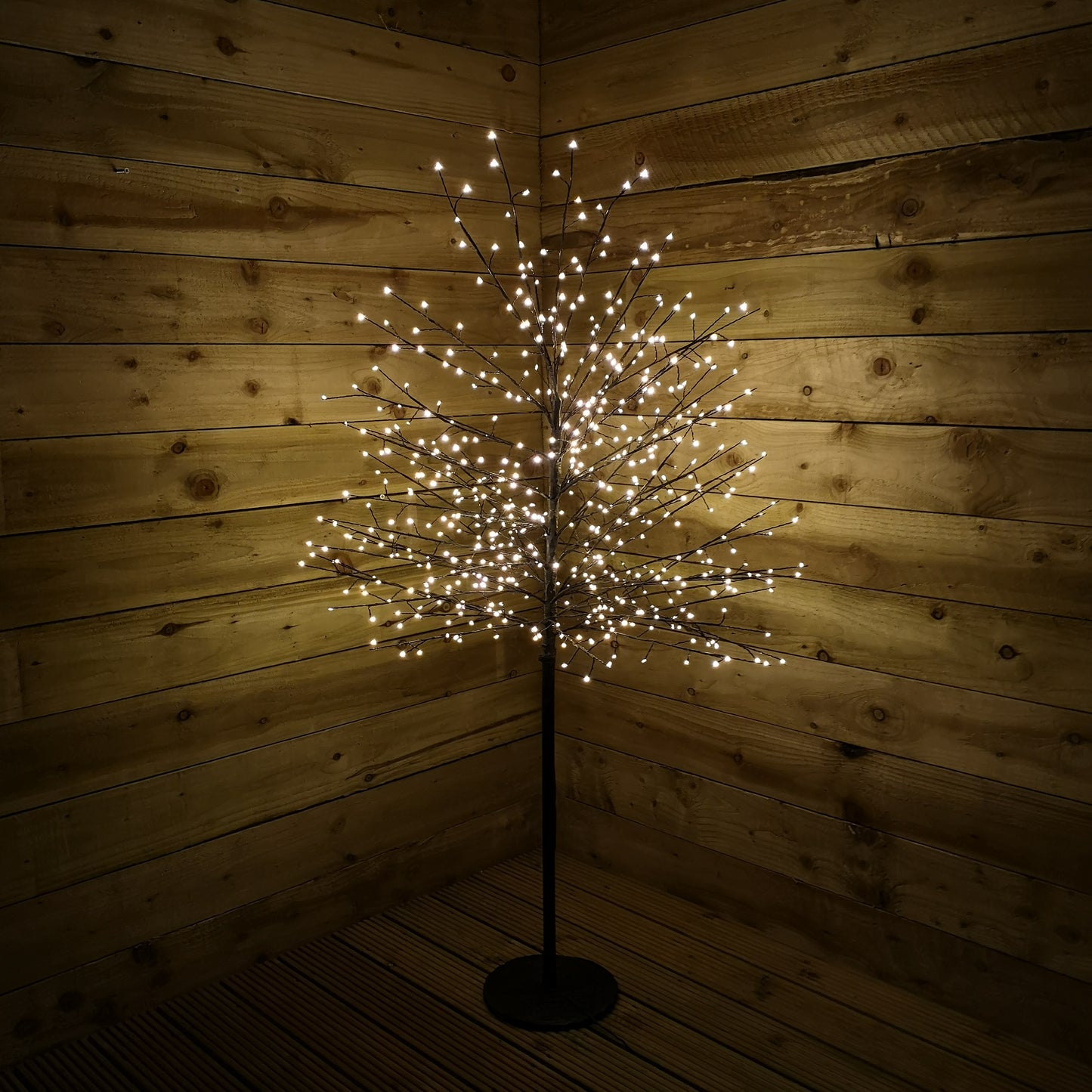 Factory Seconds: 1.5m 5ft Outdoor Black Micro Dot Christmas Blossom Tree with 580 Warm White LED