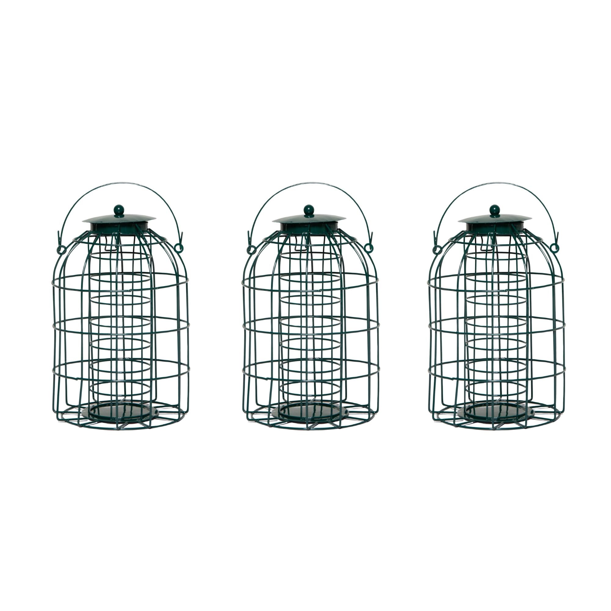 Pack of 3 Wild Bird Fat Ball Feeder with Squirrel Guard