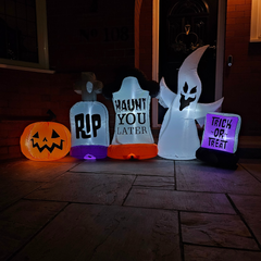 2.2m Wide LED Inflatable Halloween Gravestones & Ghost Decorations