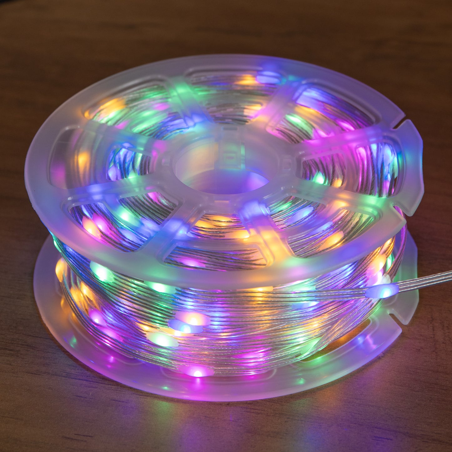 37.5m Light up Christmas Two Tone String Lights with 500 Warm White & Multi-Coloured LEDs