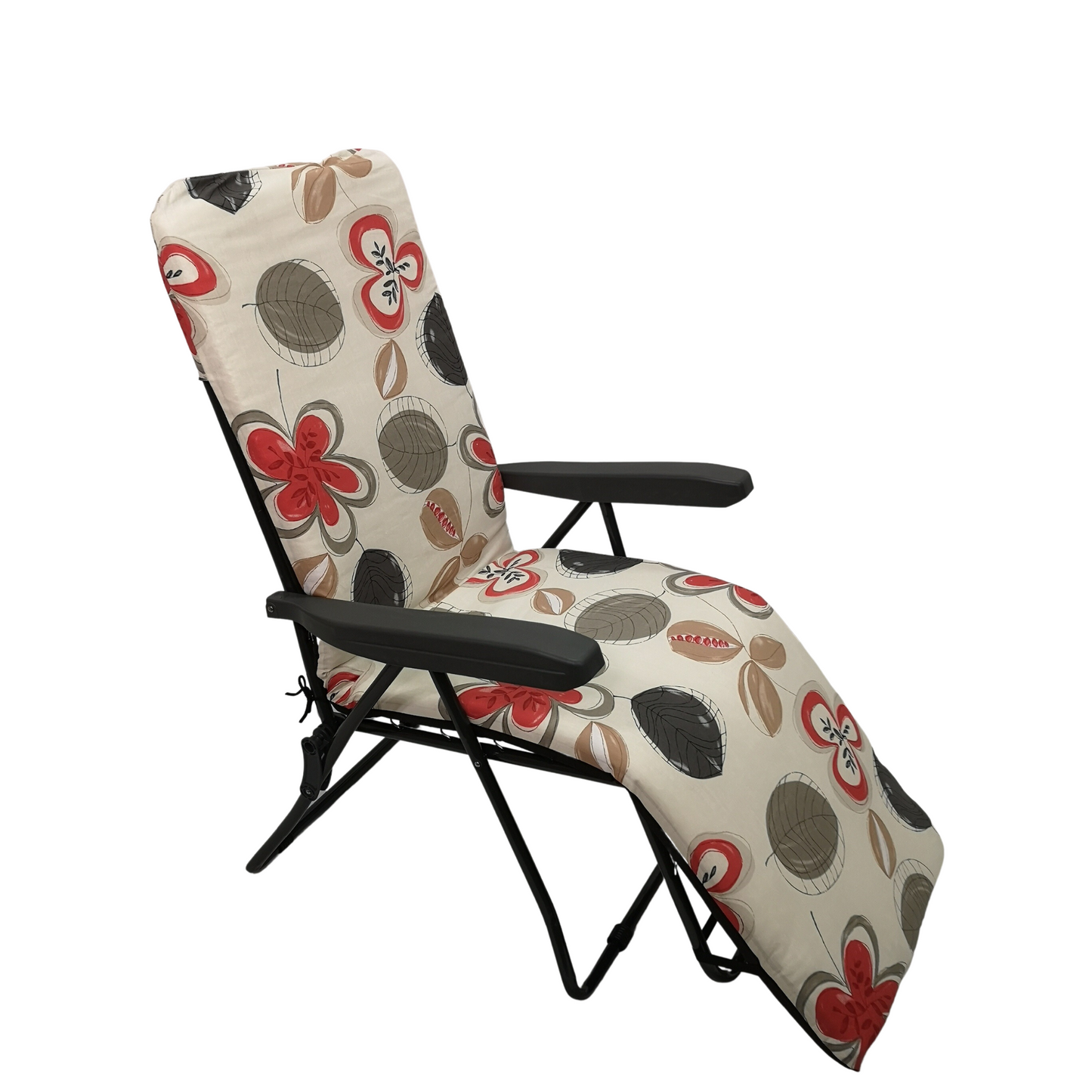 Factory Seconds: Padded Outdoor Garden Patio Recliner / Sun Lounger with Flowers