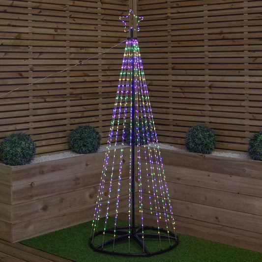 1.8m Light up Twinkle Christmas Maypole Tree with Multi-Coloured LEDs