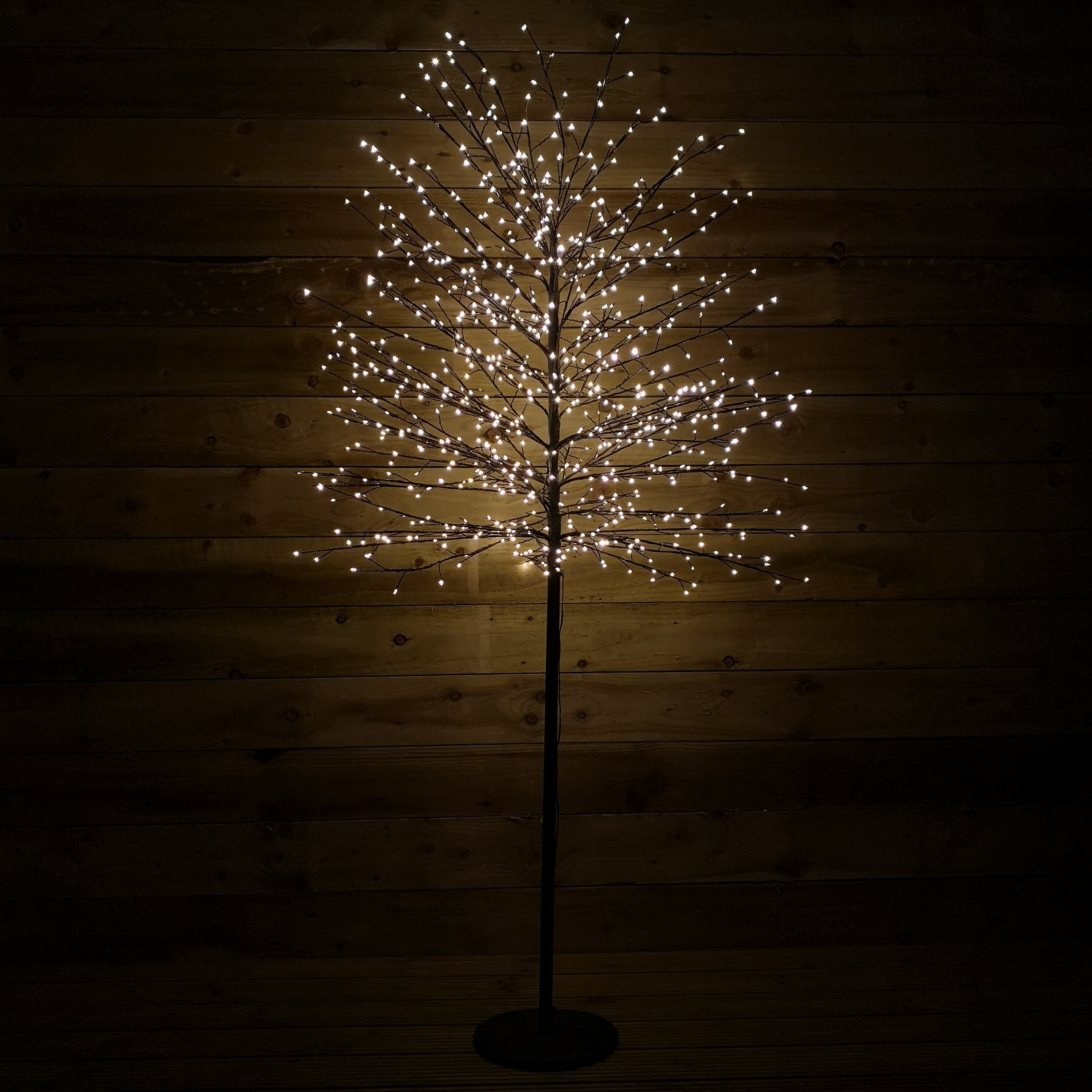 1.8m 6ft Outdoor Black Micro Dot Christmas Blossom Tree with 900 Warm White LED