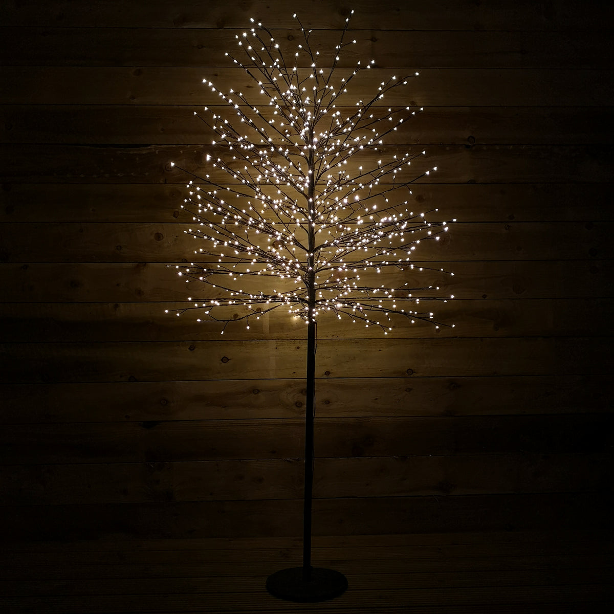 1.8m 6ft Outdoor Black Micro Dot Christmas Blossom Tree with 900 Warm White LED