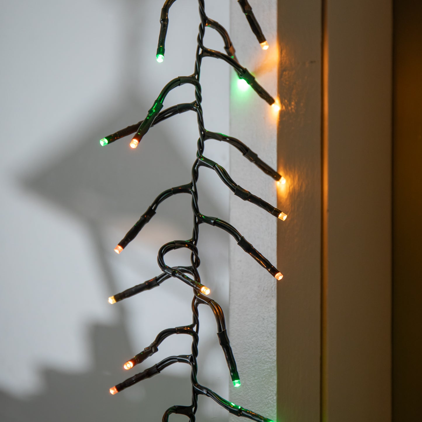 5.5m 426 Cluster LED Autumn Twist Door Garland with Multi-Coloured LEDs on Green Cable