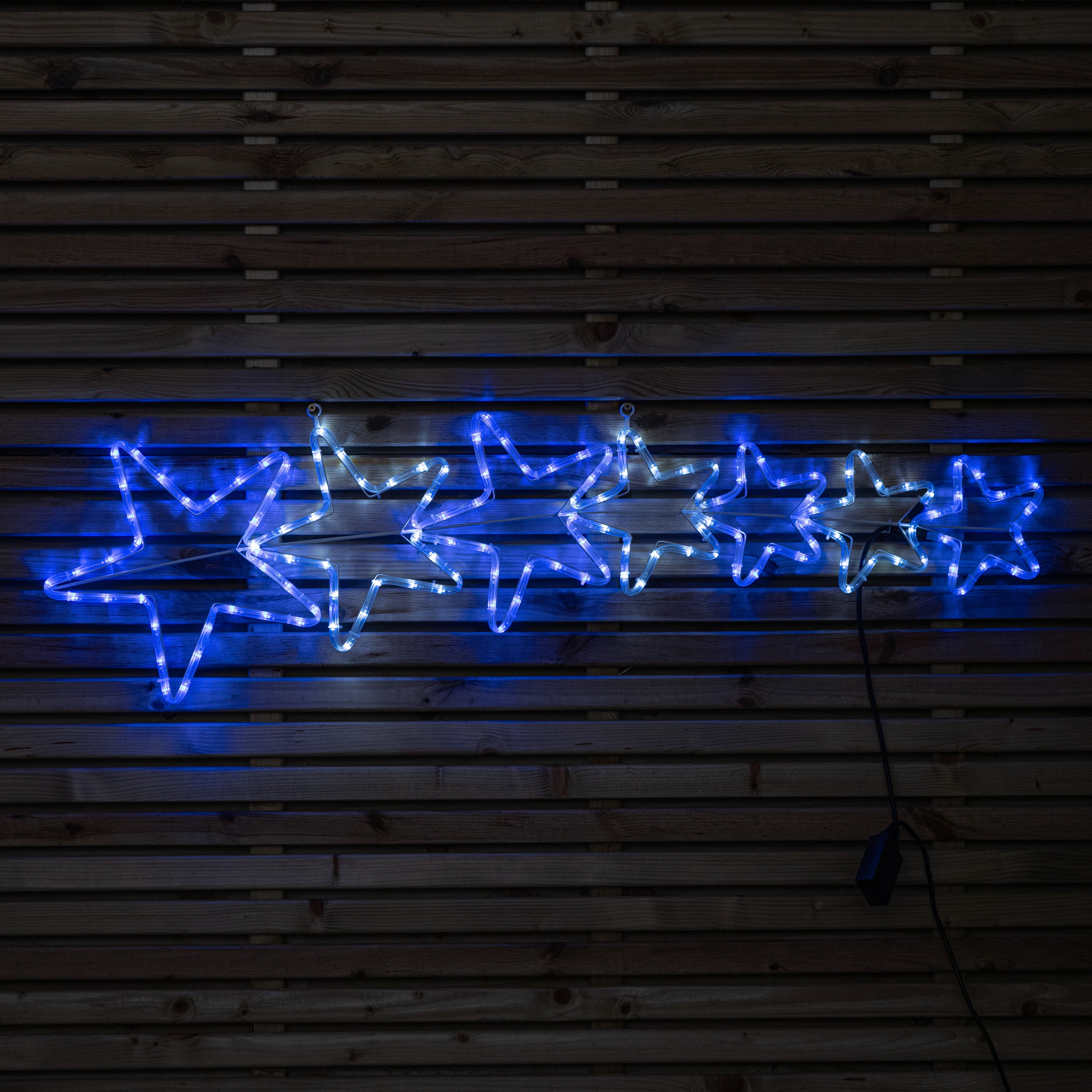 Factory Seconds: 1.2m LED Rope Light 7 Star Silhouette Christmas Decoration in Cool White & Blue