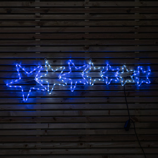 Factory Seconds: 1.2m LED Rope Light 7 Star Silhouette Christmas Decoration in Cool White & Blue
