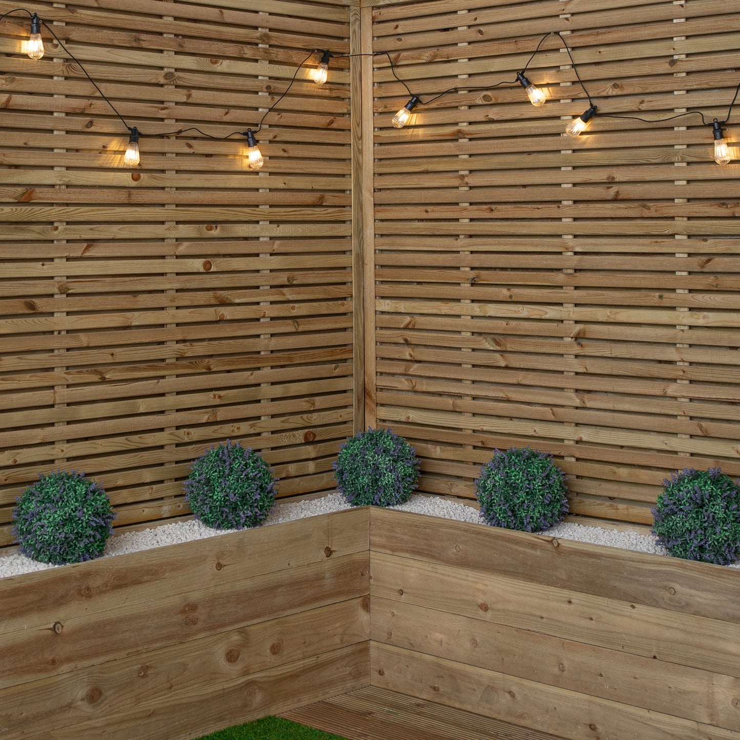 4.5m Set of 10 Connectable Fluted Festoon String Lights with Warm White LEDs