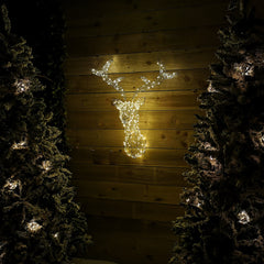 75cm LED Wall Mounted Stag Christmas Decoration in Warm White