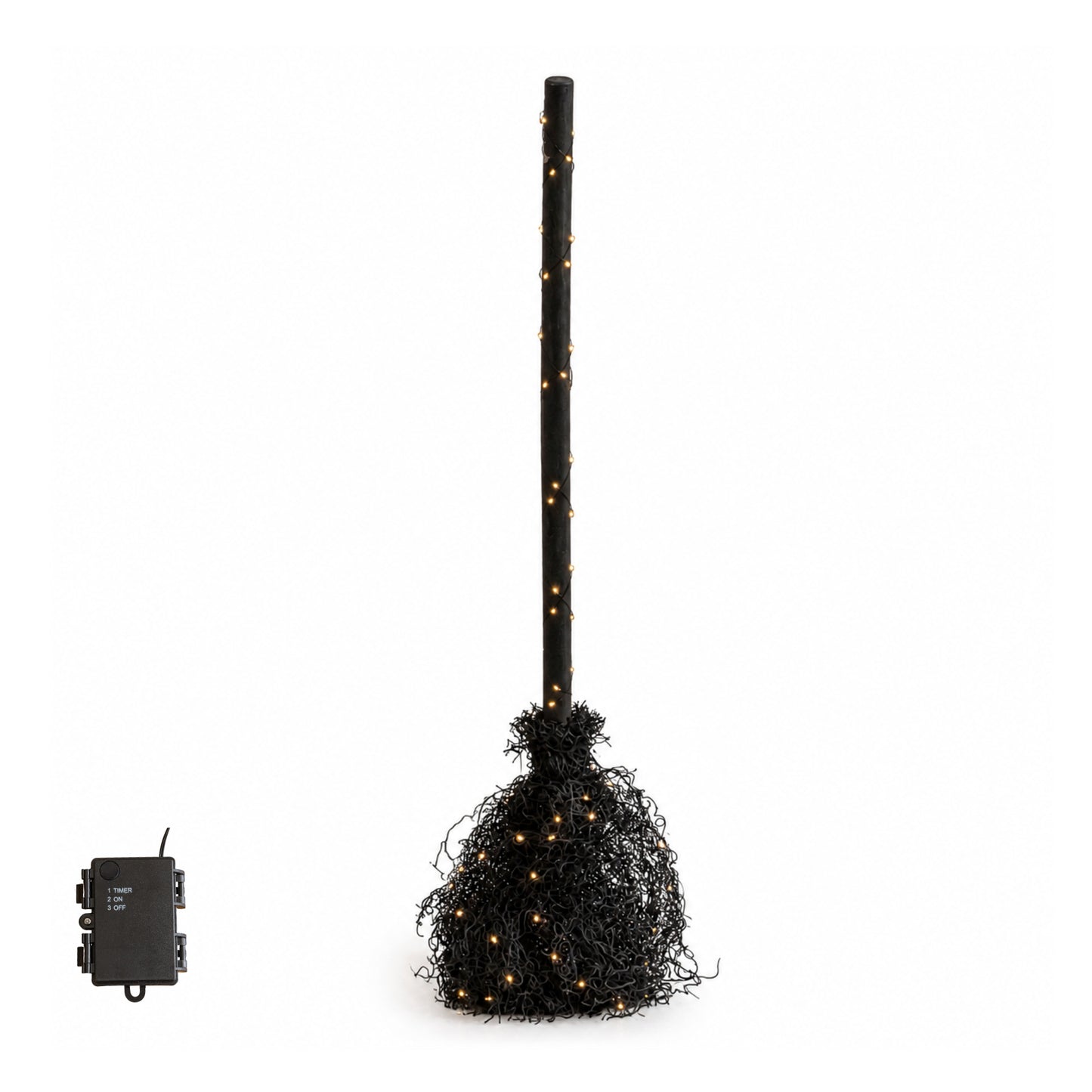 1.1m Battery Powered Light up Halloween Witch's Broomstick with LEDs