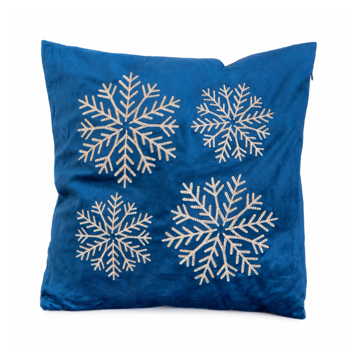45cm Sapphire Snowflake Soft Christmas Decorative Cushion
