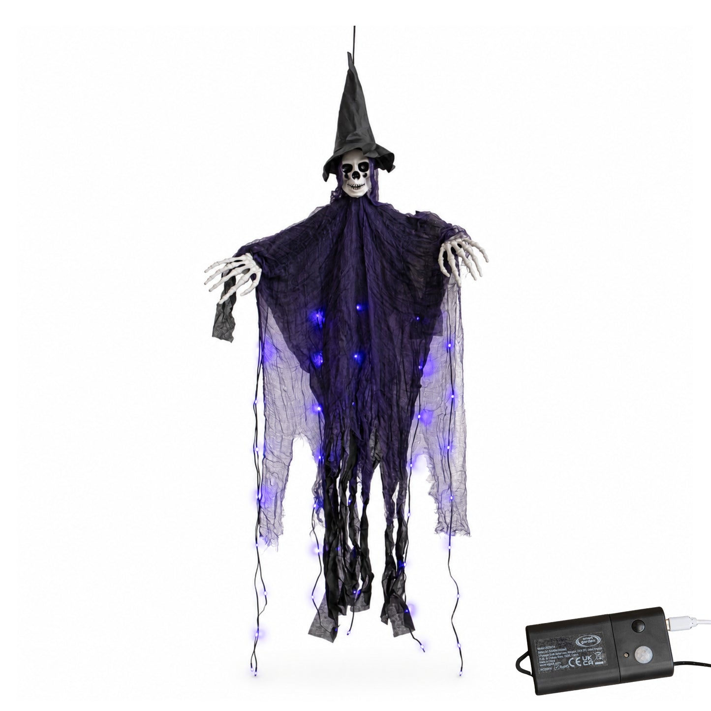 1.2m Motion Activated Light up Halloween Hanging Wailing Ghoul with LEDs