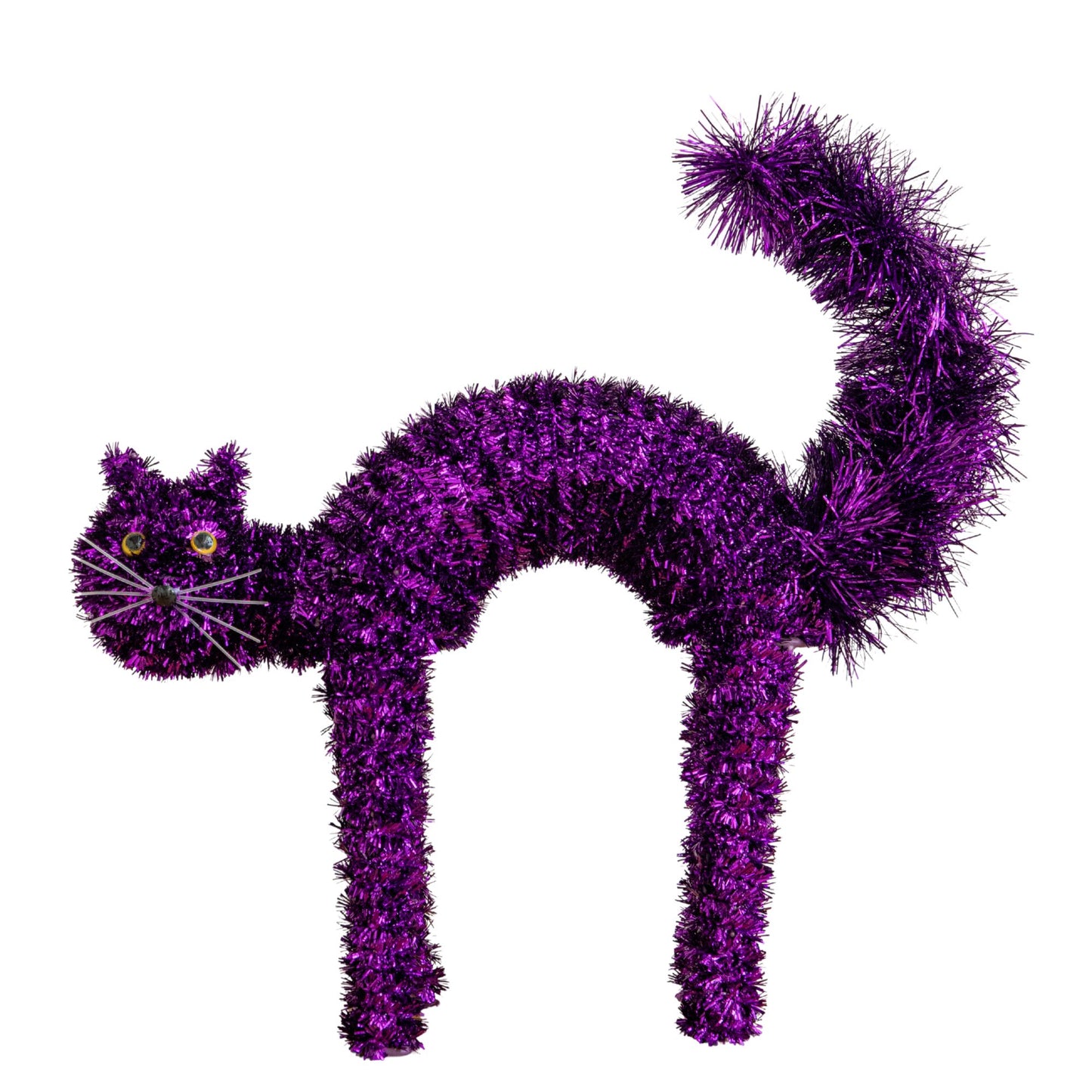 42cm Standing Scaredy Cat Halloween Decoration in Purple
