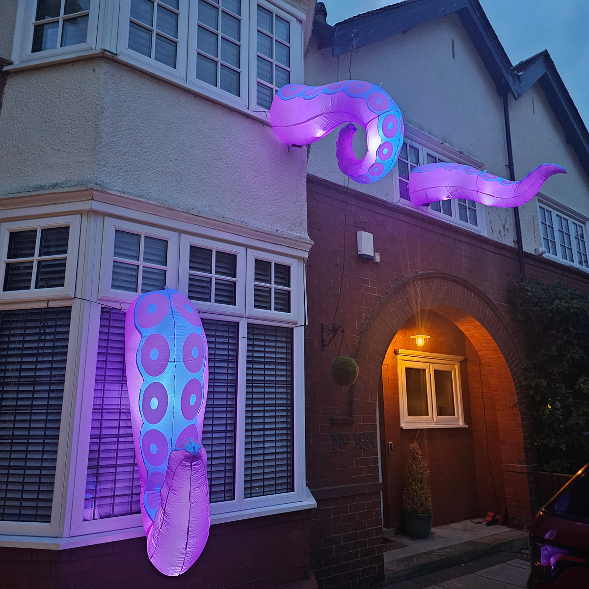 Set of 6 Light up Large Inflatable Octopus Tentacles Halloween Decoration with LEDs