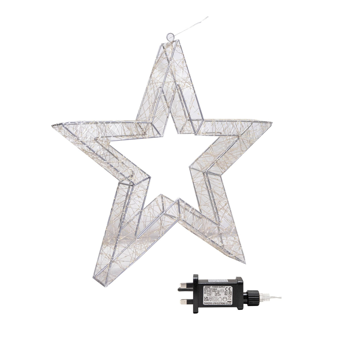 50cm Light up Dewdrop Christmas Star with 1440 Warm White LEDs & Timer Function