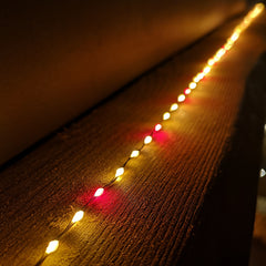 9.6m Compact MicroBrights Christmas Lights with 600 LEDs in Red & Vintage Gold