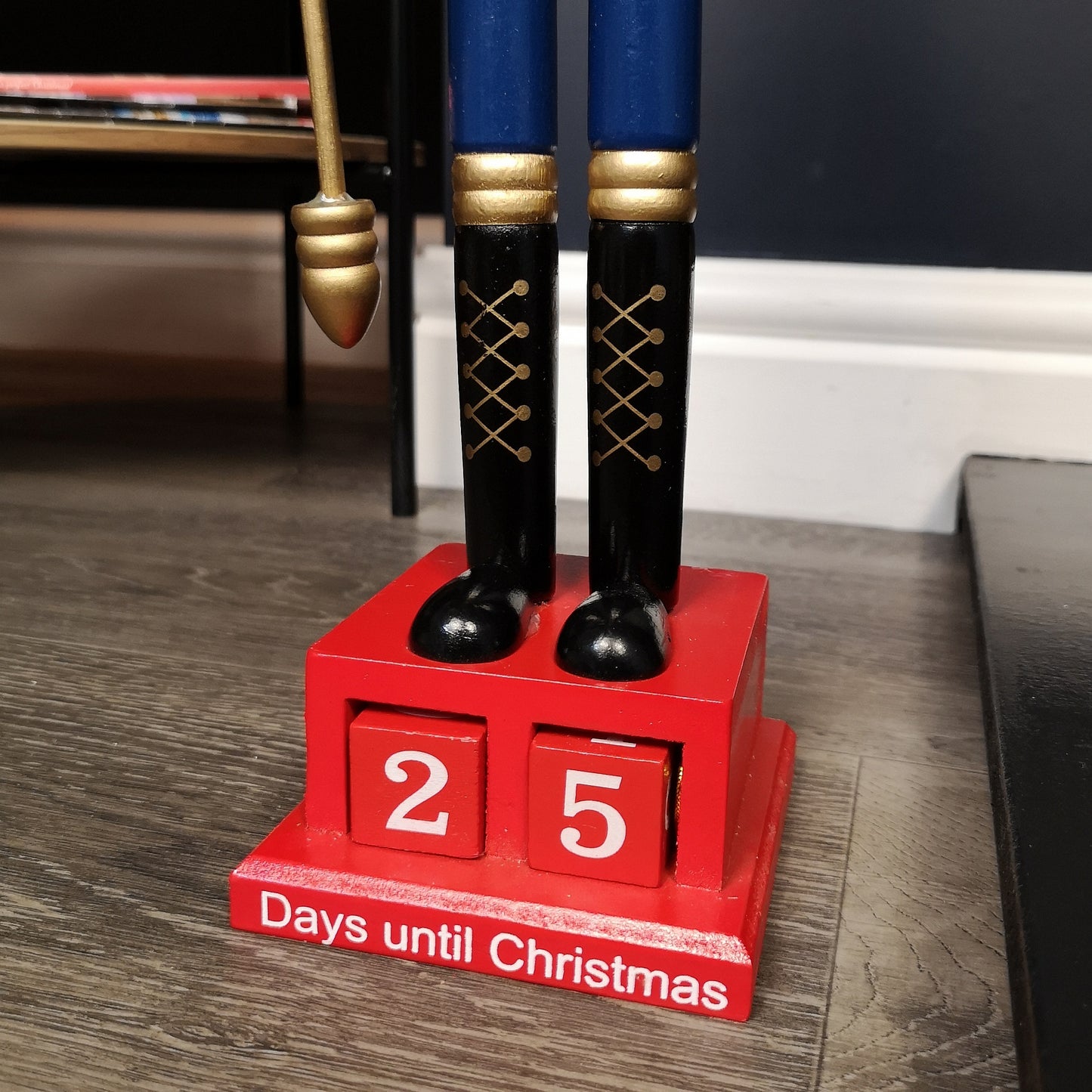 50cm Red Countdown Wooden Christmas Nutcracker Decoration