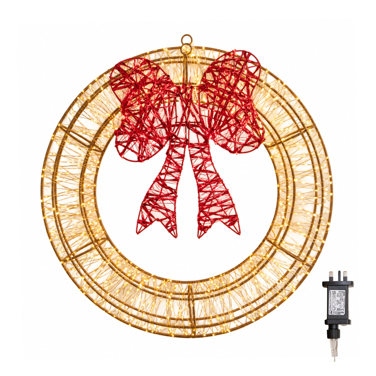 50cm Galaxy Christmas Light Up Decoration Wreath 1440 Warm White LEDs