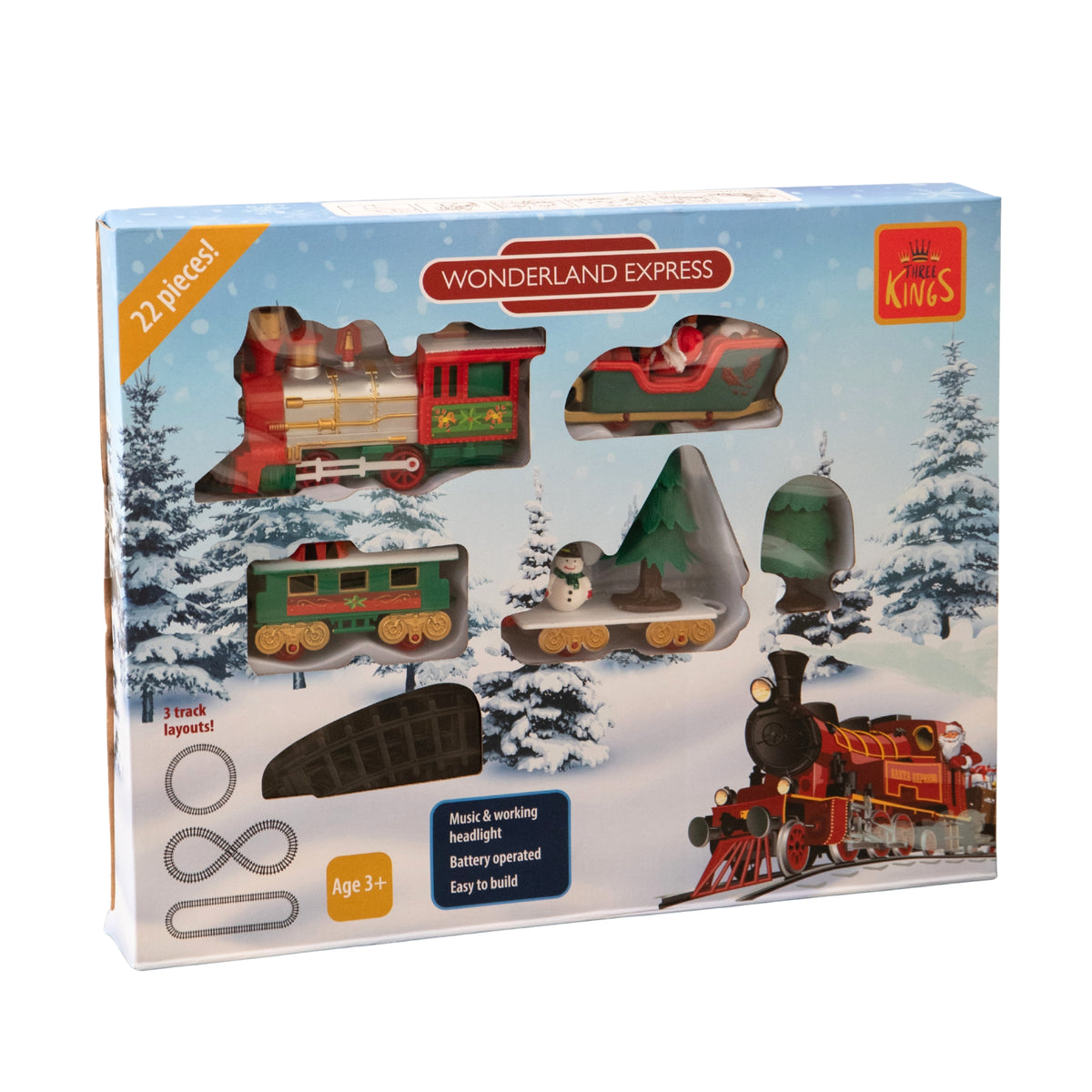 Christmas Musical Train Set with Lights & 3 Track Layouts