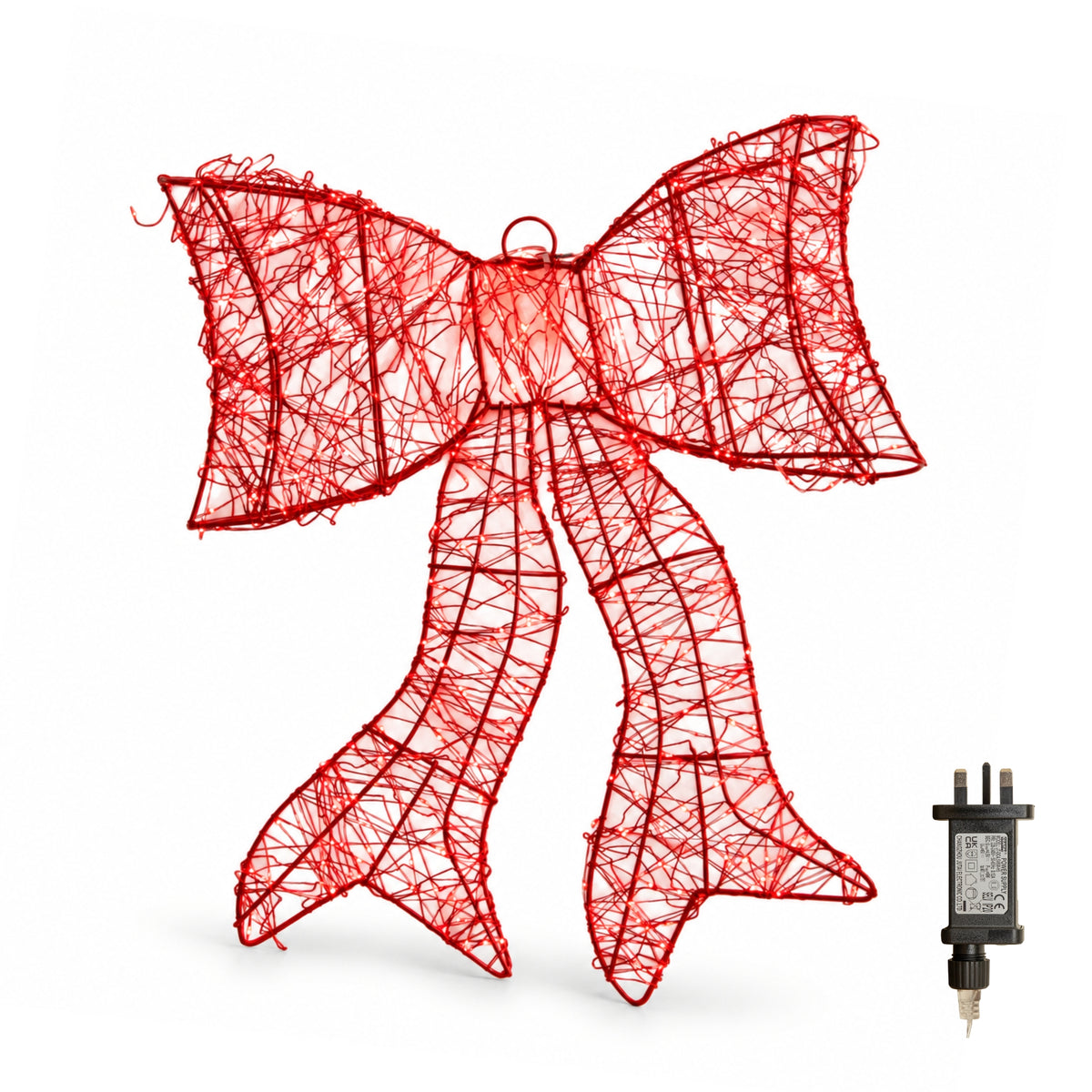 43cm Light up Red Christmas Bow with 650 Red LEDs