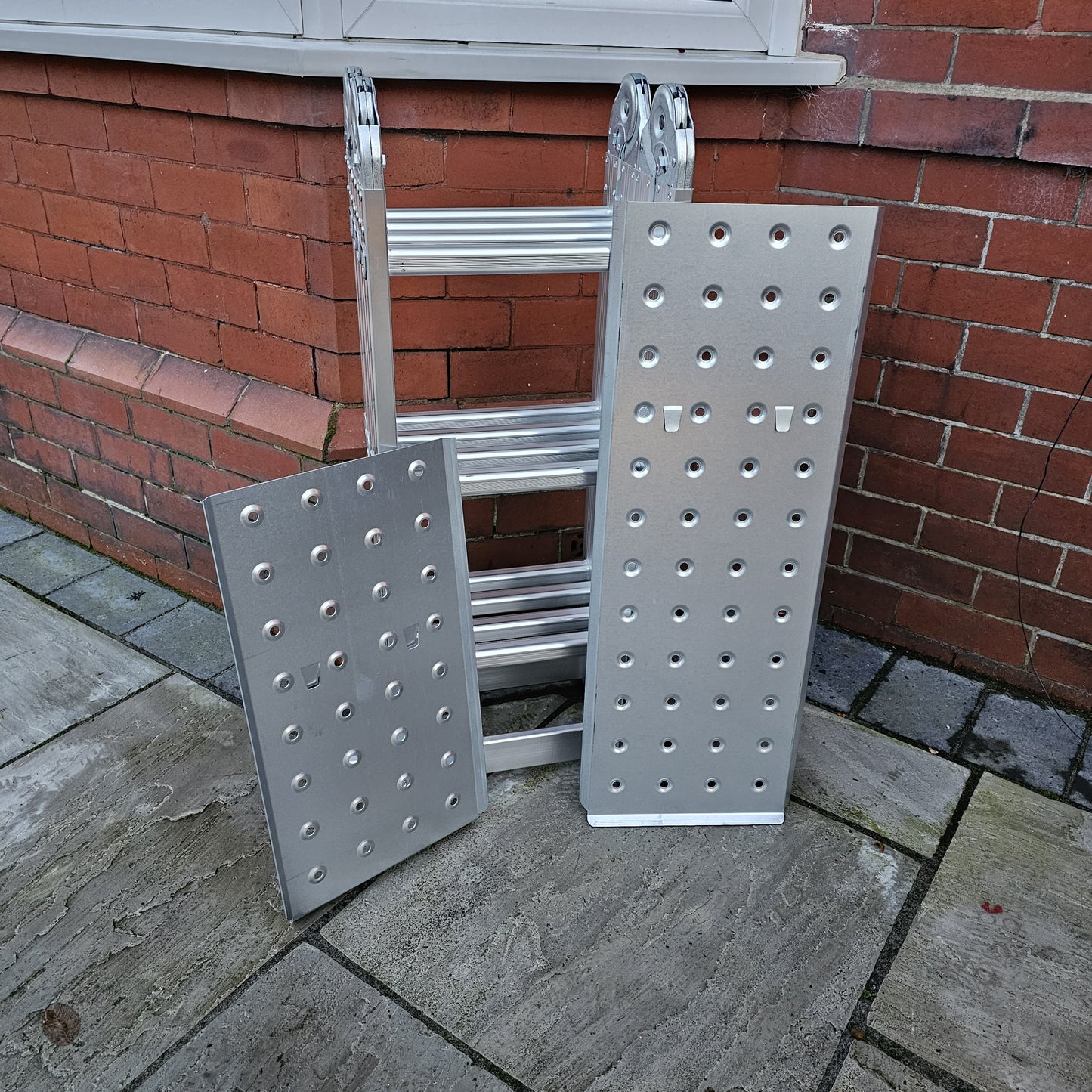 Factory Seconds 3.46m Lightweight Aluminium Folding Multi-position Work Platform Ladder