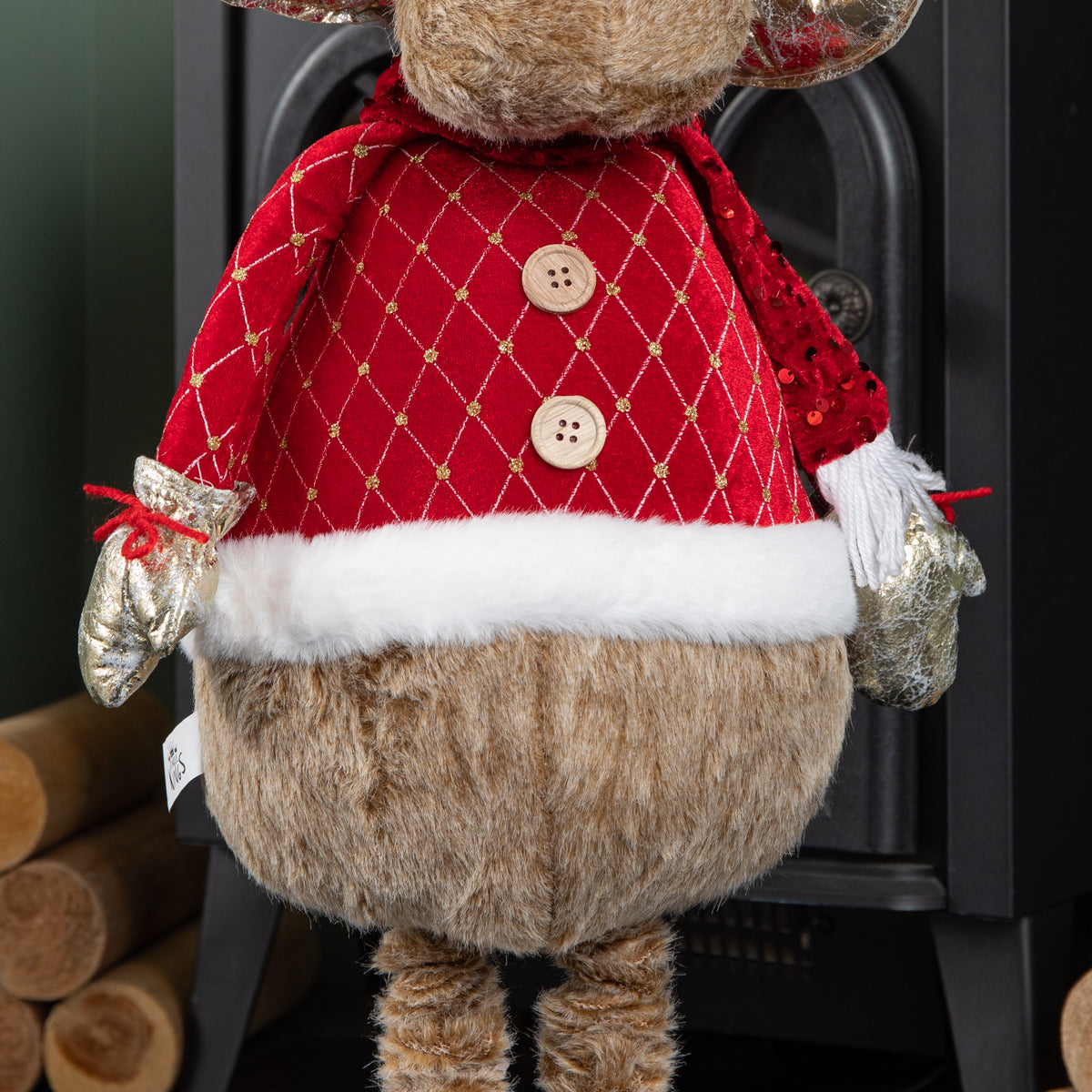 1m Tall Plush Festive Golden Comet Christmas Decoration with Extendable Legs