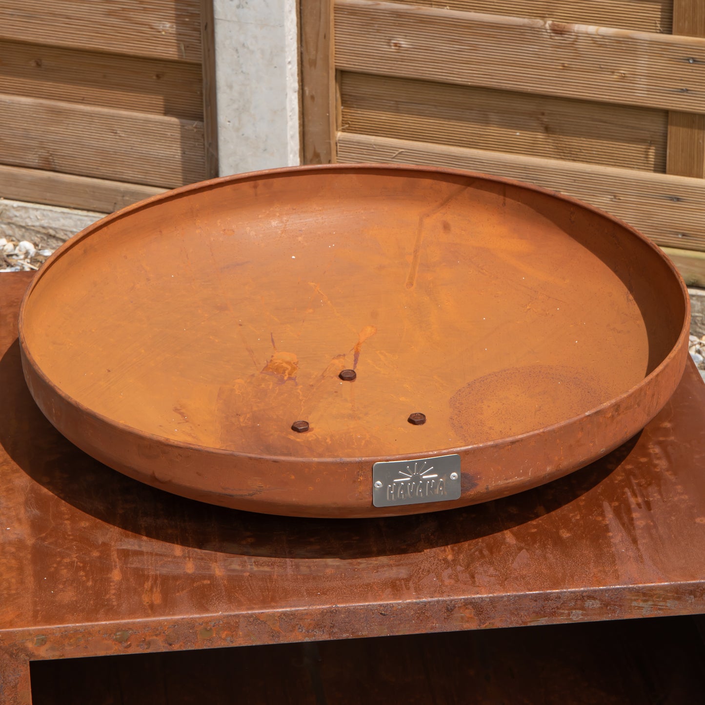37cm Tierra Outdoor Steel Firebowl and Log Store